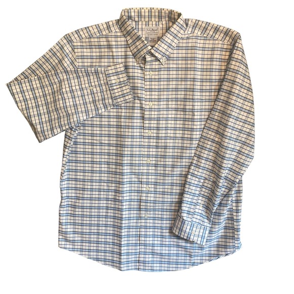 L.L.Bean Mens Plaid Button Down Shirt Long Sleeve Slightly Fitted 17-35‎ - Picture 3 of 8